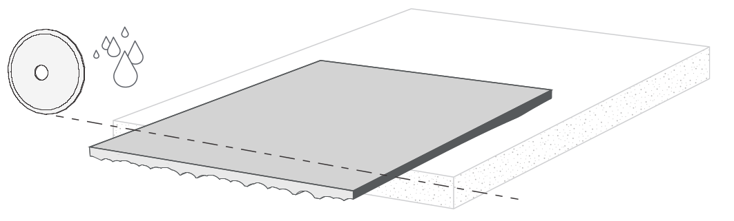 Wet-cut the panels face-down on a flat surface with a foam sheet for protection